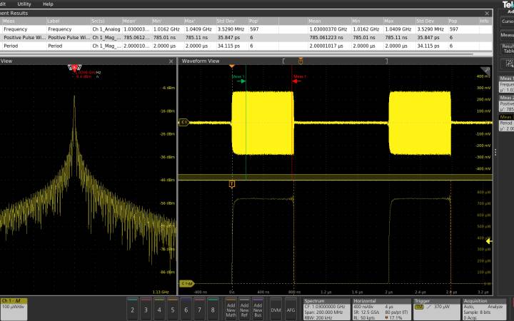 RF frequency trigger on wireless burst signal